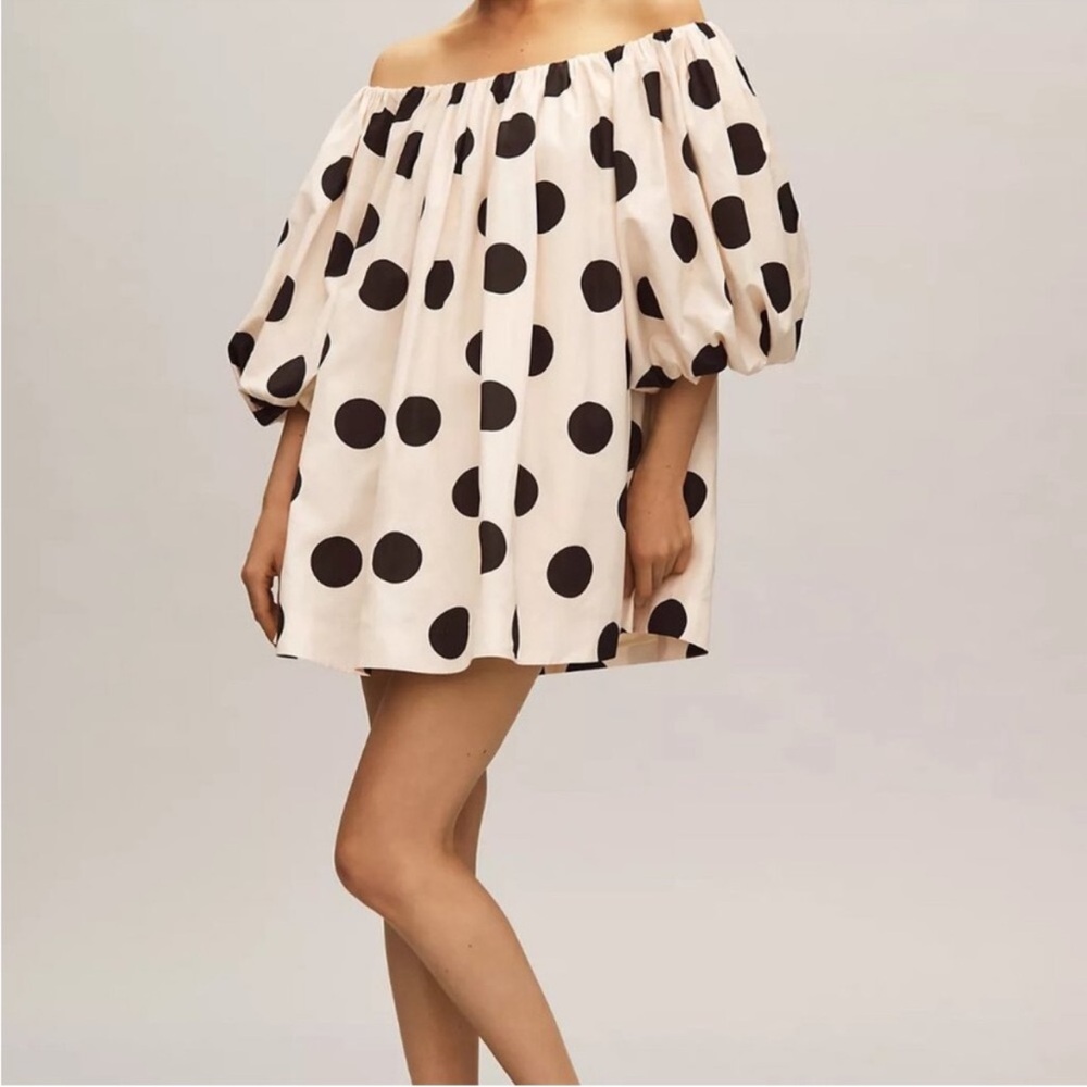 Off-Shoulder Polka Dot Dress